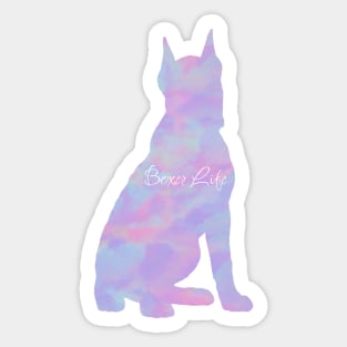 Boxer Life Rainbow Pastel Boxer Sitting Sticker